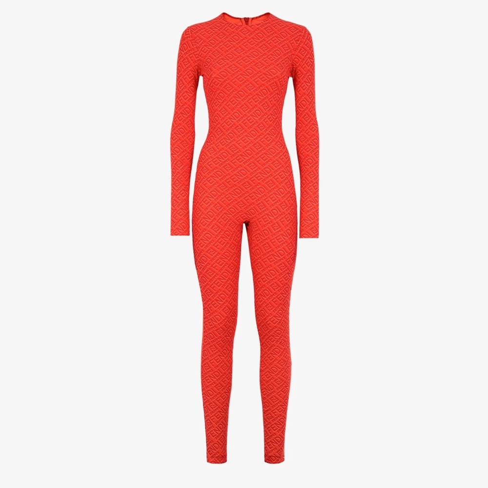 Fendi X SKIMS Crewneck Full 1pc Jumpsuit BodySuit Georgia Size 2X Sold Out!